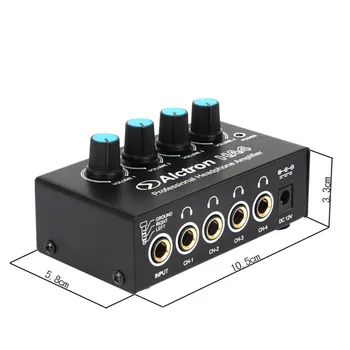 Alctron HA4 NOU Profesionale de Monitorizare Amplificator pentru Căști Ultra-Compact cu 4 Canale Amplificator pentru Căști Audio Mini Stereo Amplificator