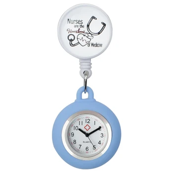 ALK Asistenta Ceasuri de Buzunar Drăguț de Înaltă calitate Silicon Medical Ceasuri Rotunde Staționare FOB Ceasuri Clip-on Doctorul Ceas Cadou Spital