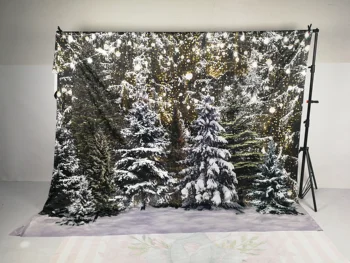Allenjoy De Iarnă Crăciun Fundal De Zăpadă Pădure Bokeh Copac De Anul Nou Sclipici Fundal Fotografie, Fotografie De Studio Photozone Banner