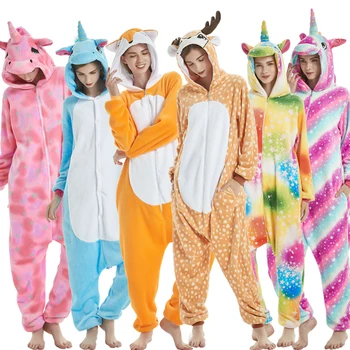 Animal Adult Pijamale Femei Unicorn Sleepwear Costum Salopetă Kigurumi Iepure Pijamale Seturi De Copii Anime Salopete De Iarna Panda Cămășuță De Noapte