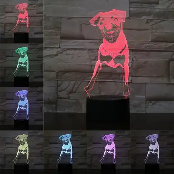 Animale Câine Câine de Vânătoare 3D Lampa de Multi-culoare Iluzie Lumina de Noapte LED-uri Bec Touch de la Distanță Senor de Iluminat