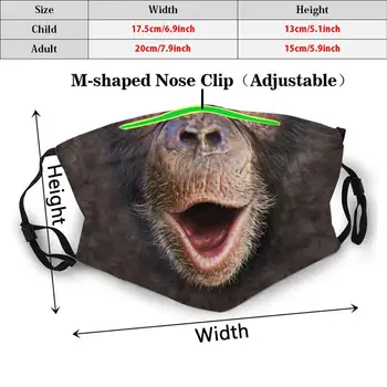 Animale Drăguț Fericit Cimpanzeu Față De Maimuță Cadou Amuzant De Imprimare Reutilizabile Pm2.1206 Filtru Masca De Fata De Animale Drăguț Fericit Cimpanzeu Față De Maimuță
