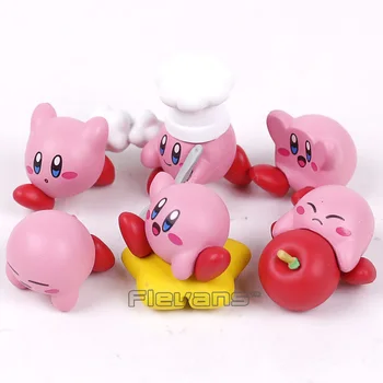 Anime Desene animate Drăguț Kirby Mini PVC Cifre Jucarii cu Breloc Pandantive 6pcs/set de 4 cm