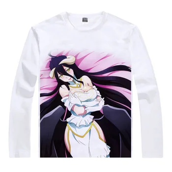 Anime Tricou Overlord T-Shirt Multi-stil Maneca Lunga Plus, Ainz Ooal Rochie de Albedo Cosplay Motivs Kawaii Tricouri