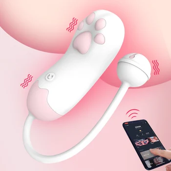 APP Wireless Vagin Vibrator Mingea G-spot Stimulator Clitoris Sărituri Ou de sex Feminin Masturbari Laba Pisica Pisica de Palmier Dragoste Ou Jucarii Sexuale