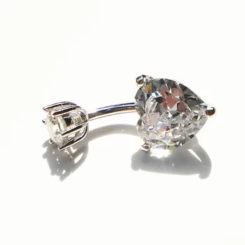 Argint 925 buricul cubic zirconiu in forma de inima buric inele piercing bijuterii