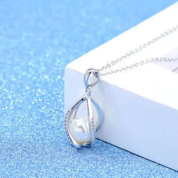 Argint 925 moda pearl pandantiv coliere pentru femei lanț de bijuterii cadou en-gros picătură de transport maritim