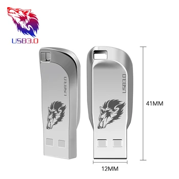 Argintiu/Negru logo-ul Personalizat impermeabil din Metal unitate flash usb Pendrive 128GB 64GB 32GB 16GB pen drive mini flash stick de memorie USB