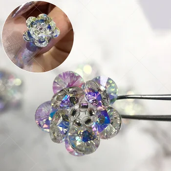 Arta de unghii Stralucitor Cristal Flori 3D de Înaltă Translucid Bijuterii de Unghii Unghii Ornament Japoneză Unghii Zircon Floare de nea Decorare Unghii