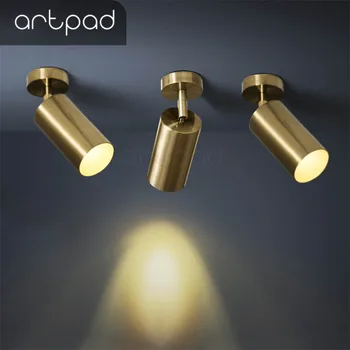 Artpad Luxtre de Aur Plafon Negru Spot luminos Reglabil 5W E27 Bec Include Living, Bar, Bucatarie Noptiera Led Lampă de Plafon