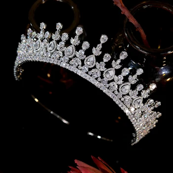 ASNORA Moda Coroana de Mireasă, Design Clasic de Mireasa Frizură, Diademe Și Coroane, CZ Crystal Headband A01133