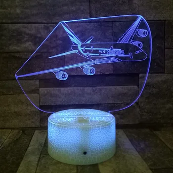 Avion 3D Lumina de Noapte În 7 Culori Schimbare a CONDUS JET de Masă Lampă de Artă Casa de Copii de Dormit de Iluminat cu Difuzor Bluetooth 3d Lampa