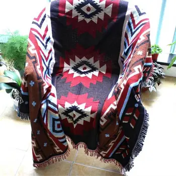 Aztec Navajo Arunca Pătură Mat Agățat de Perete Bumbac Covor Mat Prosop Țesute Geometrice Textile lenjerie de Pat Home Decor 130x160cm
