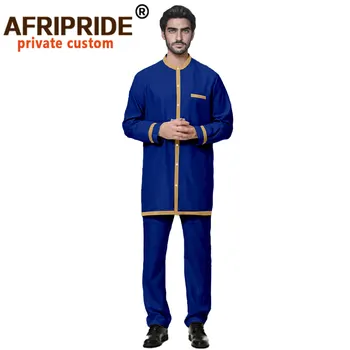 Barbati Casual Trening Plus Dimensiune Tricouri cu Pantaloni Set de Două Piese Dashiki Tinute O-gat Maneci Lungi Haine Africane A2116004