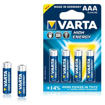 Baterii alcaline Varta LR03 1,5 V AAA Mare de Energie (4 buc) Albastru