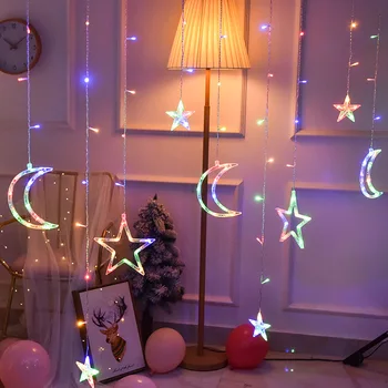 Baterii LED Star Moon Fairy Perdea de Lumini Șir Ghirlanda de Crăciun în aer liber Pentru Acasă Petrecerea de Nunta Grădină Fereastră Decor