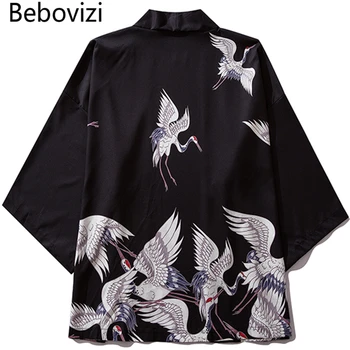 Bebovizi Brand 2019 Om Haine Casual Stil Japonia Macara Subțire Kimono Bărbați Japonezi De Vară De Moda Streetwear Halat Jacheta Haine