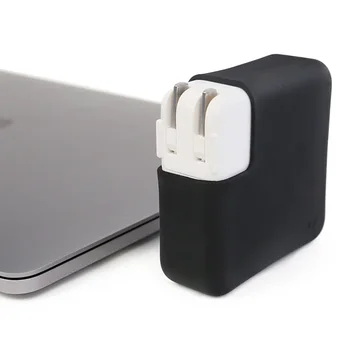 Besegad Silicon Încărcător Protector Caz Acoperire Mâneci pentru Apple MacBook, Mac Book Pro Retina 15 inch Laptop Adaptor Coque