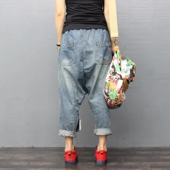 Blugi Femei Plus Dimensiune Pantaloni Harem pentru Femei 2020 Primavara-Vara Pantaloni pentru Femei cu Eiastic Talie Pantaloni Mujer Moda coreeană