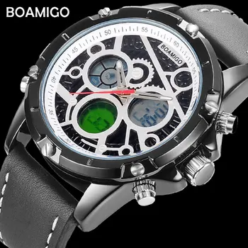 BOAMIGO Brand de ceasuri Sport pentru Om Militare CONDUSE Digital analog Quartz Cronograf sport Impermeabil ceas relogio masculino