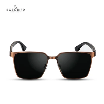 BOBO PASĂRE Brand de Lux ochelari de Soare Barbati Handmade negru lentile Polarizate Picioare din Lemn Cu Bambus Cutie de Cadou