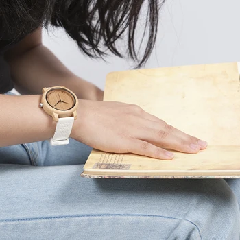 BOBO PASĂRE Manual de Bambus Ceas Femei Cuarț Ceasuri de Moda Ceas de mână Cu Curea de Silicon reloj mujer V-08 Fierbinte de Vânzare
