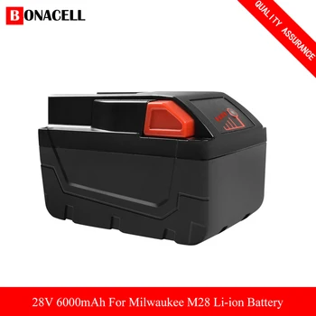 Bonacell 28V 6.0 Ah Pentru Milwaukee M28 baterie Li-Ion Acumulator de schimb Pentru Milwaukee 28V M28 48-11-2830 0730-20 Instrument L70