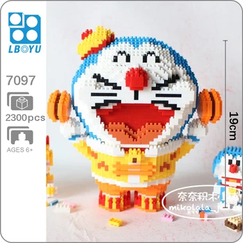 BOYU 7097 Doraemon Pisica Albastru Robot de Animale Dorayaki Alimente DIY Model 3D 2300pcs Mini Blocuri de Diamant Construirea de Jucării pentru Copiii fără Cutie