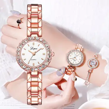 Brand de Lux Brățară Ceas Femei Ceasuri a Crescut de Aur Ceasuri pentru Femei Diamond Ladies Watch Ceas Relogio Feminino Reloj Mujer