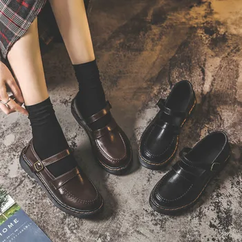 Britanic Retro Elegant Pantofi Oxford Pentru Femei Maro-Negru Mocasini Din Piele Clasice Doamna Biroul Catâri Balerini Mocasini Platforma Noua