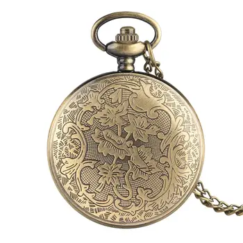Bronz de epocă Gol Crane & Pin Cuarț Ceas de Buzunar Colier Femei Bărbați Fob Ceasuri Colier Pandantiv Lanț Pulover reloj