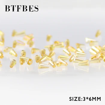 BTFBES Conic cehă Margele de Cristal 3*6 mm 100buc AB Turn de Formă Austria Cristal Margele Vrac Pentru Bijuterii Brățară Face DIY