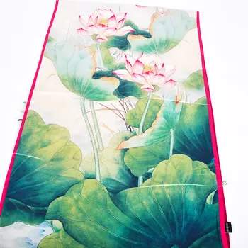 [BYSIFA] Butoane Noi Eșarfe, Șaluri de Moda de sex Feminin Verde Lotus Design Dublu Fețe Împachetări Toamna Iarna Mătase Eșarfă Gât 175*50cm