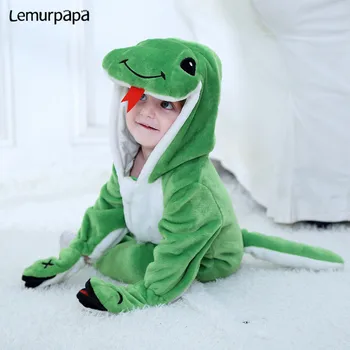 Băiețelul Haine De Fata Romper Trusou Nou-Născut Desene Animate Șarpe Verde Costum Amuzant Pijamale Flanel Cald De Iarnă De Îmbrăcăminte Pentru Sugari
