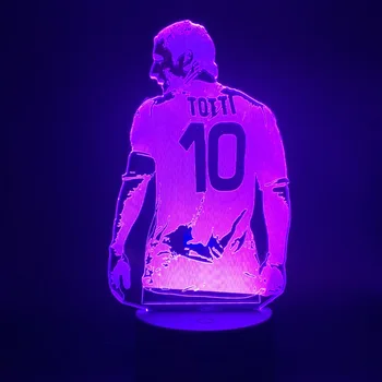 Băieții Lampă de Masă Fotbal fotbalistul Francesco Totti Vedere din Spate Figura Led Lumina de Noapte pentru Decor Dormitor Cadou pentru Prietenul