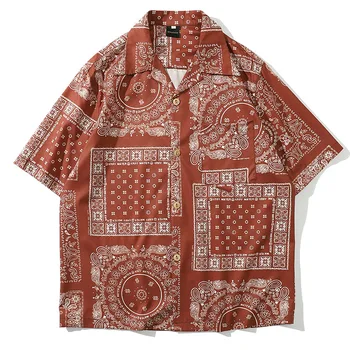 Bărbați Haina Bărbați Toridă Zona Hawaii Vacanță în Stil Maneca Scurta Planta Tricou Imprimat Om Shirt Design de Top Camasa Brand Tricou