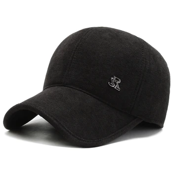 Bărbați Simplu Spălate Capac Stil De Bumbac Reglabil Capac Solid Pălărie De Zi Cu Zi De Iarnă Protecție Ureche Capac De Cald Pălărie