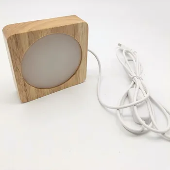 Cadouri Creative 3D Led Lumina de Noapte Decor Dormitor Mic Lampă de Masă USB 6000K Lemn Lampă de Masă Asamblate Lampa de Bază