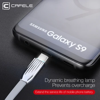CAFELE de Tip C USB Cablu pentru Huawei P40 P30 Samsung S20 Xiaomi 10 LED-uri Lumina de Încărcare Rapidă USB Încărcător de Telefon, Date de Sincronizare Aliaj de Zinc