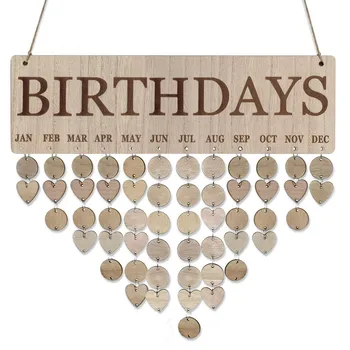 Calendare de Advent Lemn Memento zi de Naștere Bord Mesteacan Placa Semn Familia si Prietenii de BRICOLAJ DIY Agățat Data Calendaristică Marca Decor Acasă