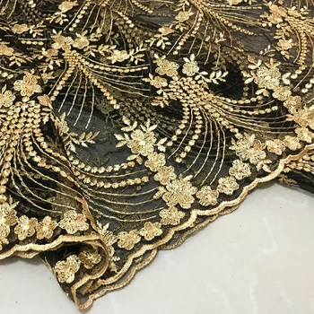 Calitate Africane Dantela Tesatura de Aur Regală franceză Net Broderie Tul Dantela Tesatura Pentru Nigerian Rochie de petrecere rochie de mireasa 50*125cm