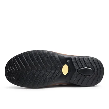 Calitate De Top Barbati Din Piele Naturala Cizme Stil Retro Impermeabil Bărbați Pantofi Platforma Rezistent La Uzura Cauciuc Glezna Cizme De Lucru Pantofi