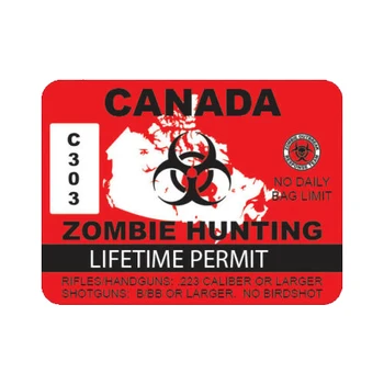 Canada Zombie Permis de Vânătoare Autocolant Auto Adeziv Vinil focar echipa de răspuns