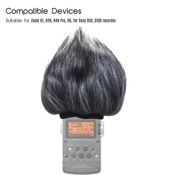 Capacul de Înregistrare Stilou Praf de Anulare a Zgomotului Scut Blana Artificiala Microfon Parbriz Mufe Pentru ZOOM H4N H2N Microfon