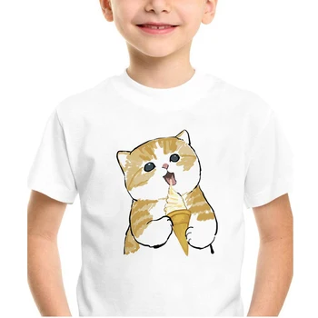 Casual baietel retro Tricou Hot destul de T-shirt Trei pisici drăguț Grafic Rafinat Rece Hipster Estetice Tricou Футболки