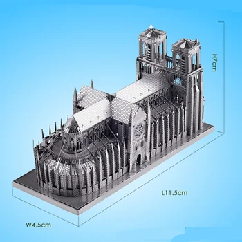 Catedrala Notre Dame DIY3D Metal Puzzle Moscova Clădire Model de Kit de Tăiere cu Laser de Puzzle pentru Adulți Copii de Învățământ de Colectare de Jucării