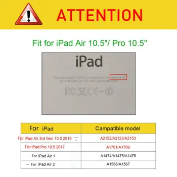 Caz Pentru iPad Aer 3rd Gen 10.5 2019 Comprimat cu Eliberare Capac Model A2123 A2153 A2152 360 de Rotație a Suportului Flip Stand Piele PU Caz
