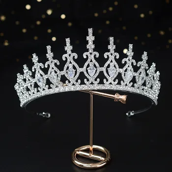 CC Diademe Și Coroane Baroc Nunta Accesorii de Par pentru Femei Mireasa Moda Bijuterii Printesa Diadema Stras Cadou HG1281