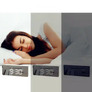 Ceas cu alarmă Digital cu LED Display Mare Portabile Moderne Baterii Oglindă Inteligent Ceas cu Alarmă cu LED Ecran Digital