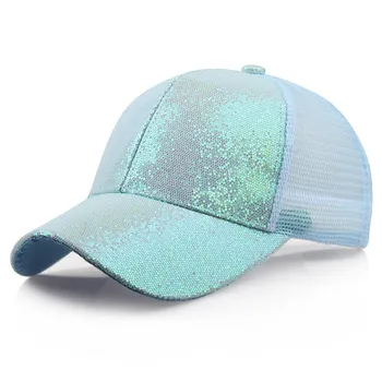 CHAMSGEND 2019 Coada de cal Șapcă de Baseball pentru Femei Fata Messy Bun Snapback Vara Plasă de Pălării Casual Sport Sequin Capac Pălărie de Vară Soare Capace